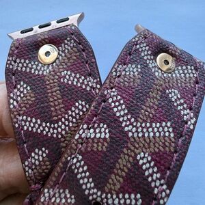 Burgundy Goyard Spark*l band for Apple Watch